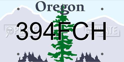394FCH Oregon License Plate