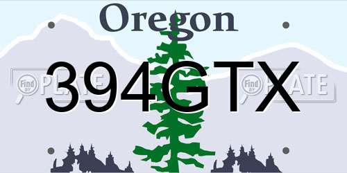 394GTX Oregon License Plate