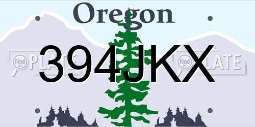 394JKX Oregon License Plate