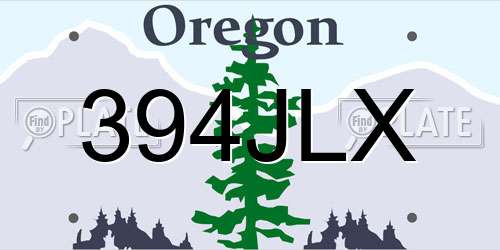 394JLX Oregon License Plate