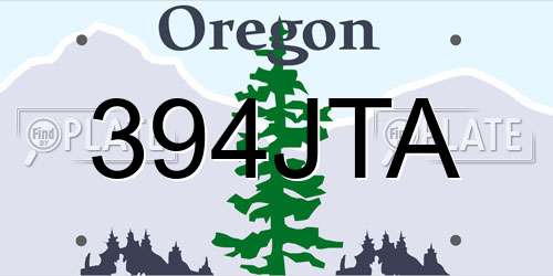 394JTA Oregon License Plate