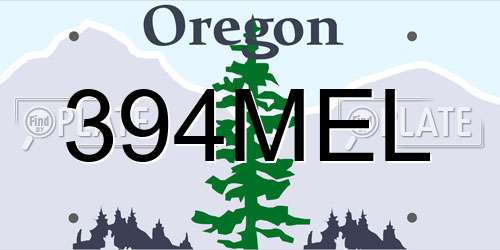 394MEL Oregon License Plate