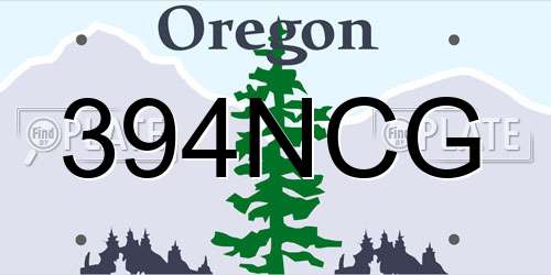 394NCG Oregon License Plate