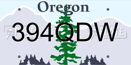 394QDW Oregon License Plate