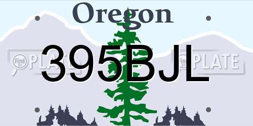 395BJL Oregon License Plate