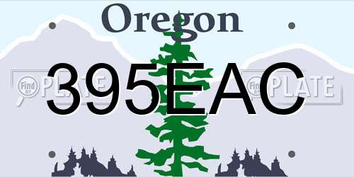 395EAC Oregon License Plate