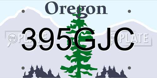 395GJC Oregon License Plate