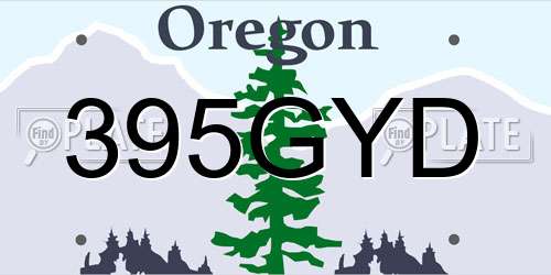 395GYD Oregon License Plate