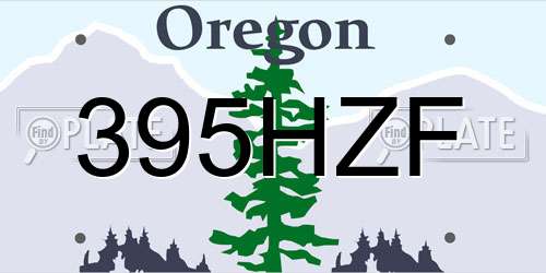 395HZF Oregon License Plate