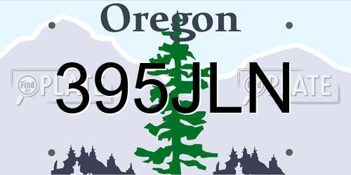 395JLN Oregon License Plate