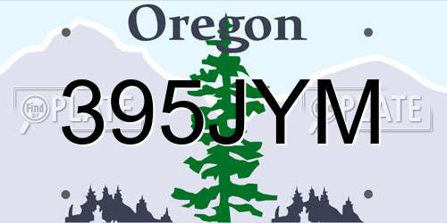 395JYM Oregon License Plate
