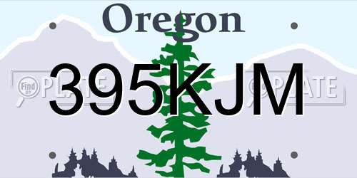395KJM Oregon License Plate