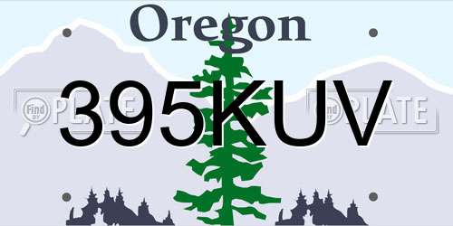 395KUV Oregon License Plate