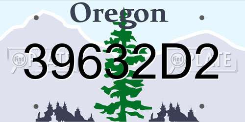 39632D2 Oregon License Plate