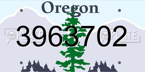 3963702 Oregon License Plate