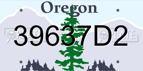 39637D2 Oregon License Plate