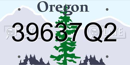 39637Q2 Oregon License Plate