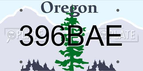 396BAE Oregon License Plate