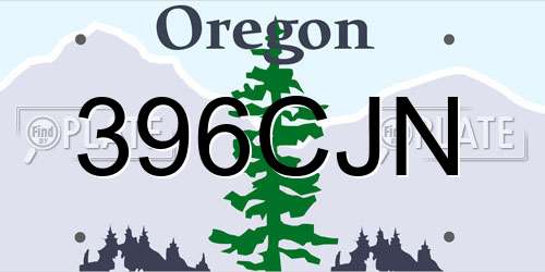 396CJN Oregon License Plate