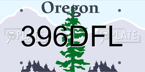 396DFL Oregon License Plate