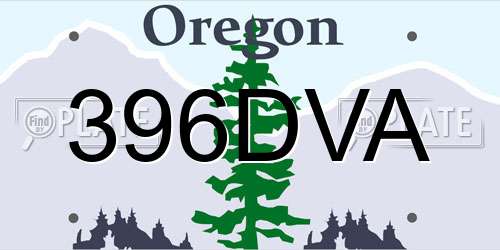 396DVA Oregon License Plate