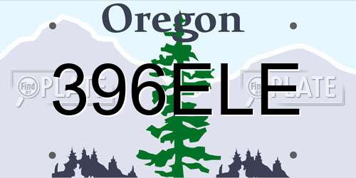 396ELE Oregon License Plate