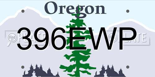396EWP Oregon License Plate