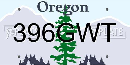 396GWT Oregon License Plate