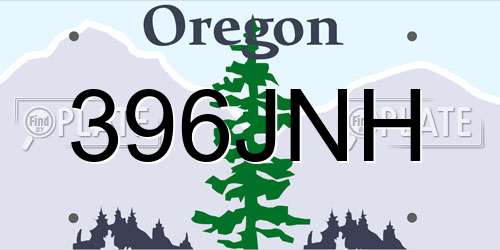 396JNH Oregon License Plate