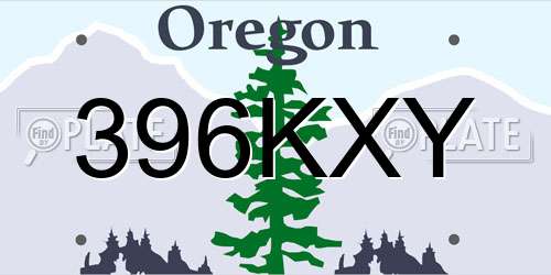 396KXY Oregon License Plate