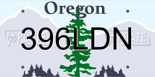 396LDN Oregon License Plate