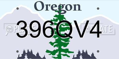 396QV4 Oregon License Plate