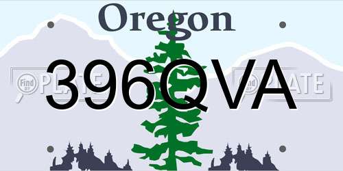396QVA Oregon License Plate