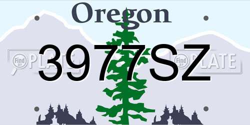3977SZ Oregon License Plate