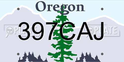 397CAJ Oregon License Plate