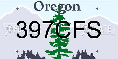 397CFS Oregon License Plate