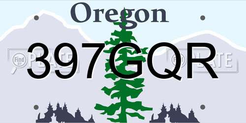 397GQR Oregon License Plate