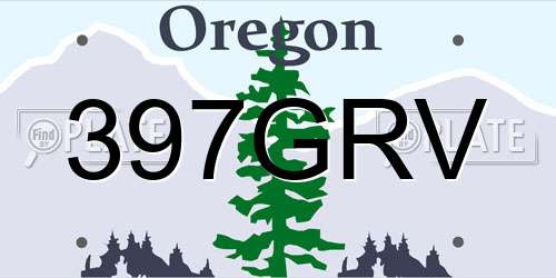 397GRV Oregon License Plate