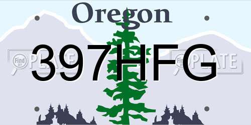 397HFG Oregon License Plate