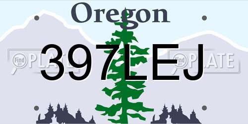 397LEJ Oregon License Plate