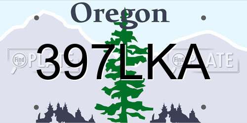 397LKA Oregon License Plate