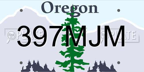 397MJM Oregon License Plate