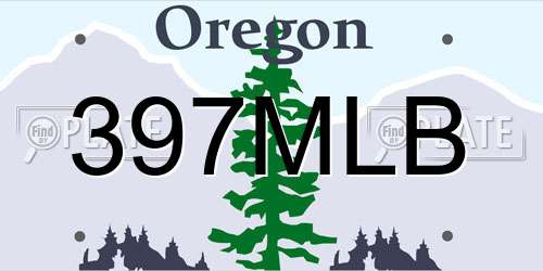 397MLB Oregon License Plate