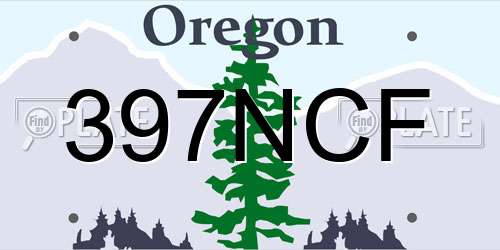 397NCF Oregon License Plate