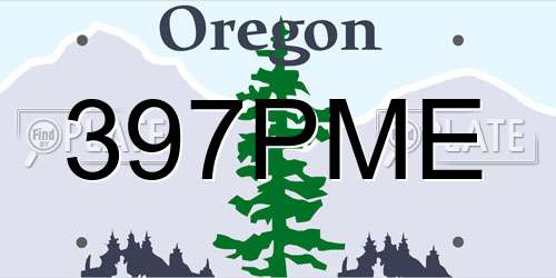 397PME Oregon License Plate