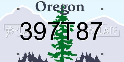 397T87 Oregon License Plate