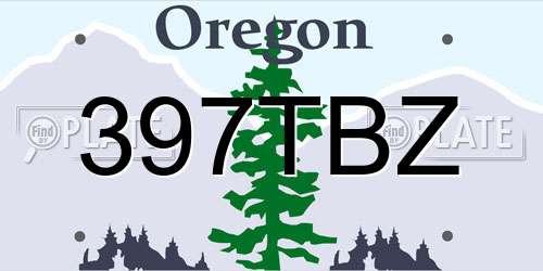 397TBZ Oregon License Plate