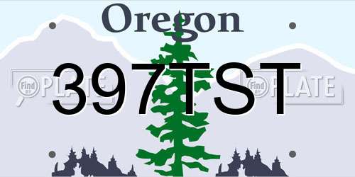 397TST Oregon License Plate