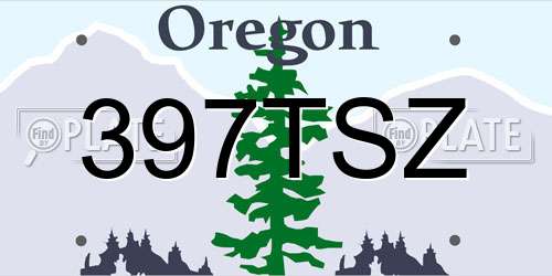397TSZ Oregon License Plate
