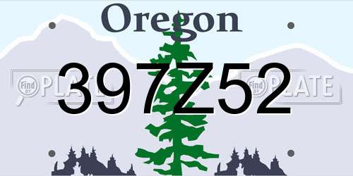 397Z52 Oregon License Plate